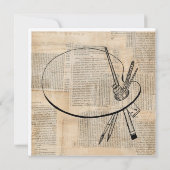  kunst met penseel en schilderpalet kaart (Achterkant)