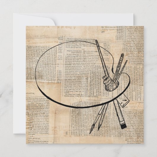  kunst met penseel en schilderpalet kaart (Voorkant)