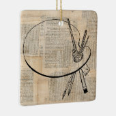 kunst met penseel en schilderpalet keramisch ornament (Rechts)