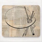 kunst met penseel en schilderpalet muismat (Voorkant)