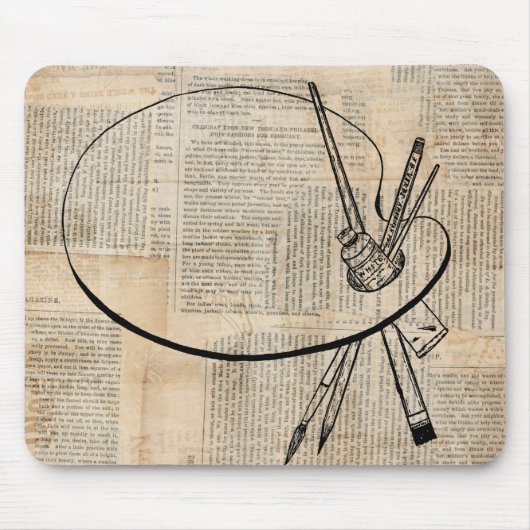 kunst met penseel en schilderpalet muismat (Voorkant)