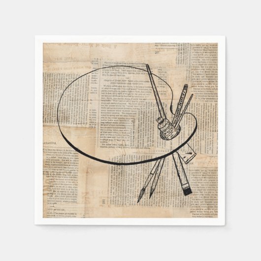 kunst met penseel en schilderpalet servet (Voorkant)