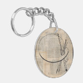 kunst met penseel en schilderpalet sleutelhanger (Voorkant Links)