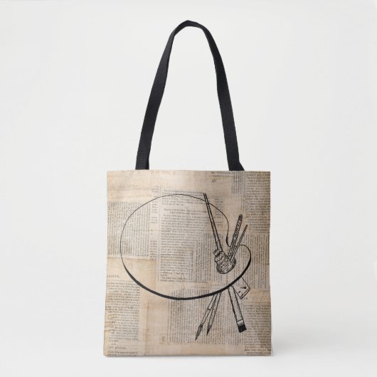 kunst met penseel en schilderpalet tote bag (Voorkant)