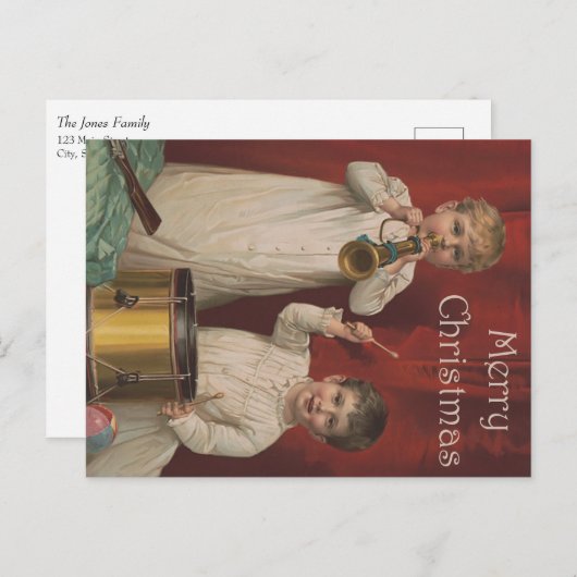 kunst met prettige kerstdagen briefkaart (Voorkant / Achterkant)