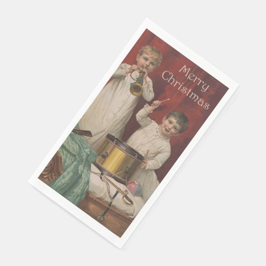  kunst met prettige kerstdagen servet (Hoek)