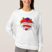 Kunst met Romantisch Tattoo tegen hart T-shirt (Voorkant)