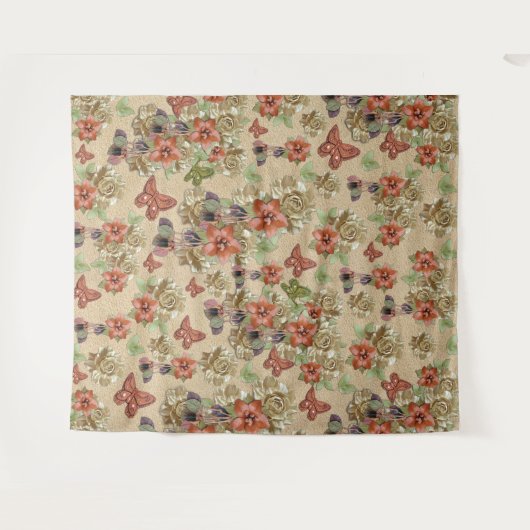 Kunst met rood leder en sms'jes wandkleed (Voorkant (horizontaal))