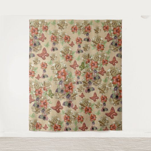 Kunst met rood leder en sms'jes wandkleed (Voorkant)