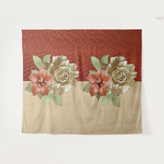 Kunst met rood leder en sms'jes wandkleed (Voorkant (horizontaal))