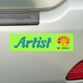 Kunst met schilderpalet bumpersticker (Op auto)