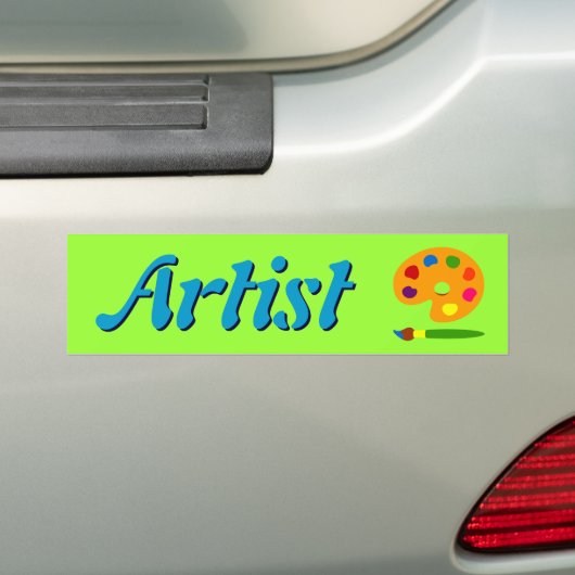 Kunst met schilderpalet bumpersticker (Op auto)