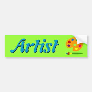Kunst met schilderpalet bumpersticker