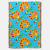 Kunst met schilderpalet deken (Voorkant Verticaal)