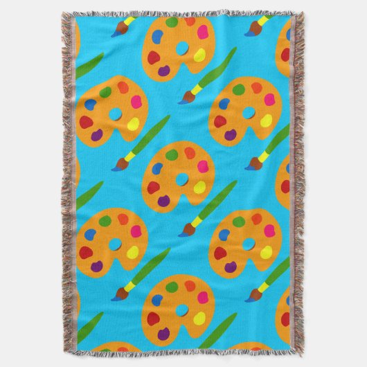 Kunst met schilderpalet deken (Voorkant Verticaal)