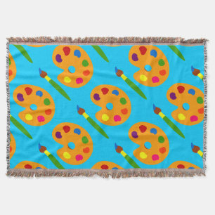 Kunst met schilderpalet deken