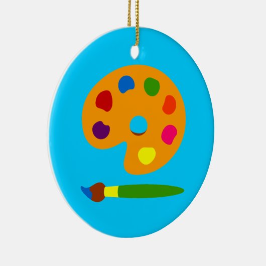 Kunst met schilderpalet keramisch ornament (Rechts)