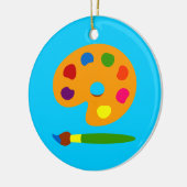 Kunst met schilderpalet keramisch ornament (Links)