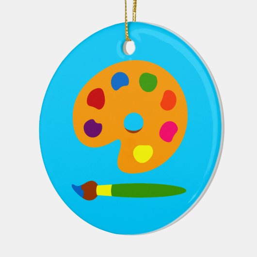 Kunst met schilderpalet keramisch ornament (Links)