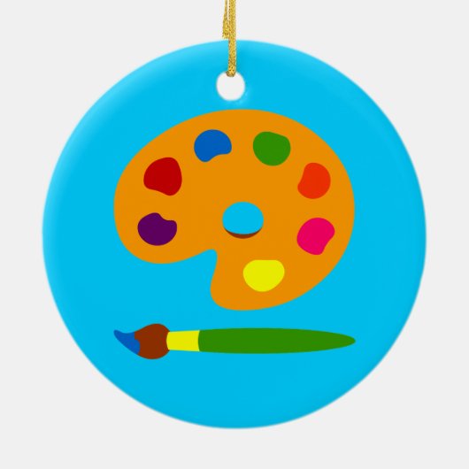 Kunst met schilderpalet keramisch ornament (Achterkant)