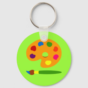 Kunst met schilderpalet sleutelhanger