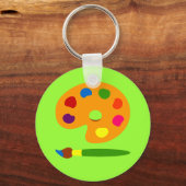 Kunst met schilderpalet sleutelhanger (Voorkant)