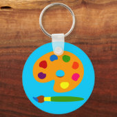 Kunst met schilderpalet sleutelhanger (Voorkant)