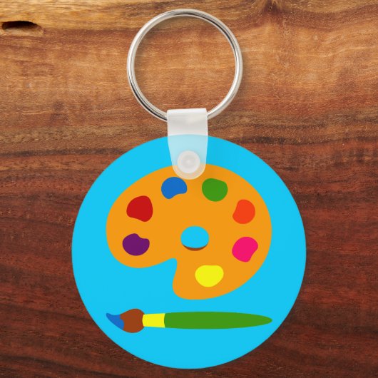 Kunst met schilderpalet sleutelhanger (Voorkant)