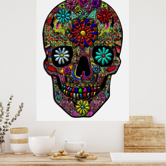 Kunst met schilfers poster (Keuken)