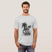 Kunst met sjabloon van galopperend paard t-shirt (Voorkant volledig)