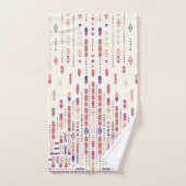 Kunst met stammenfolk in gestructureerd patroon bad handdoek (Handdoek)