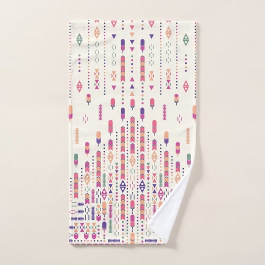 Kunst met stammenfolk in gestructureerd patroon bad handdoek (Handdoek)