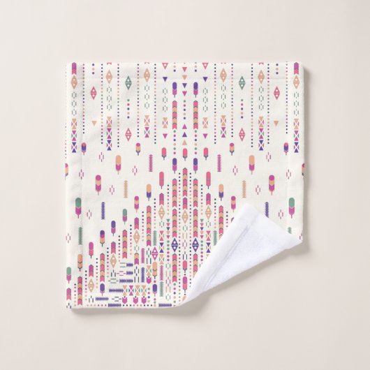 Kunst met stammenfolk in gestructureerd patroon bad handdoek (Wasdoekje)