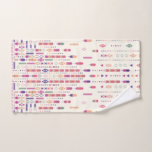 Kunst met stammenfolk in gestructureerd patroon bad handdoek (Handdoek)