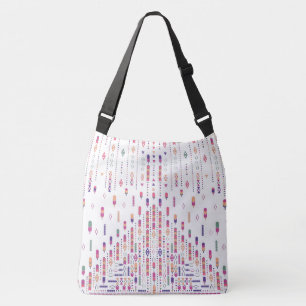 Kunst met stammenfolk in gestructureerd patroon crossbody tas