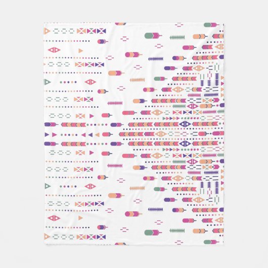 Kunst met stammenfolk in gestructureerd patroon fleece deken (Voorkant)