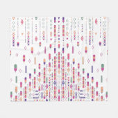 Kunst met stammenfolk in gestructureerd patroon fleece deken (Voorkant (Horizontaal))