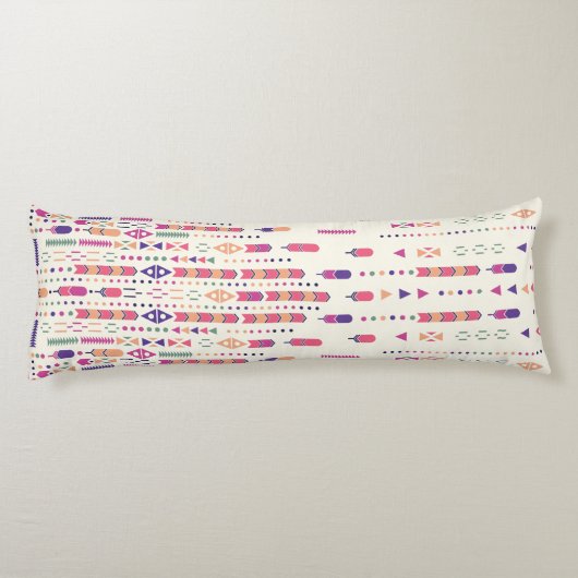 Kunst met stammenfolk in gestructureerd patroon lichaamskussen (Achterkant)