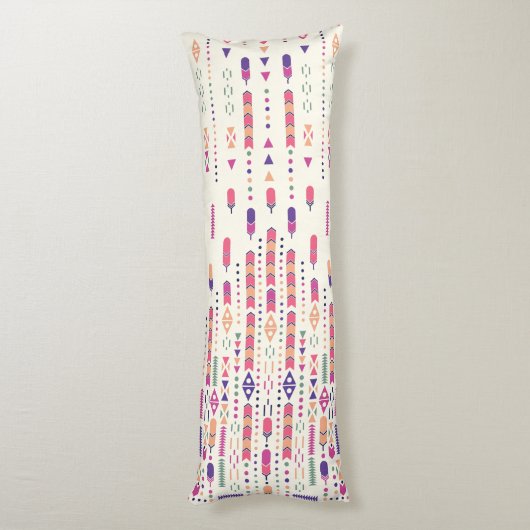 Kunst met stammenfolk in gestructureerd patroon lichaamskussen (Achterkant (Verticaal))