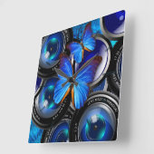 Kunst met vlinder 44 wandklokken en numerieke opti (Hoek)