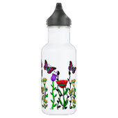  kunst met vlinder en bloemen waterfles  (Rechts)