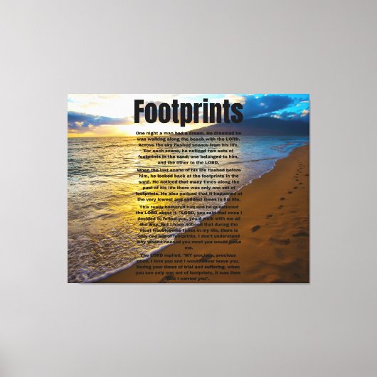 Kunst met voetafdruk Prayer Biblical Poem Canvas Afdruk (Voorkant)