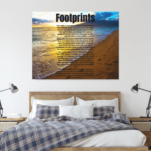 Kunst met voetafdruk Prayer Biblical Poem Canvas Afdruk (Insitu (Slaapkamer))