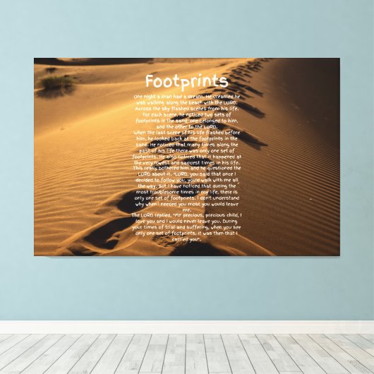 Kunst met voetafdruk Prayer Faith-gebaseerd Canvas (Insitu (Houten vloer))