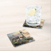 Kunst met vuurtoren kartonnen onderzetters (Insitu)