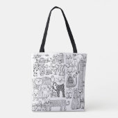 Kunst met witte en zwarte tinten tote bag (Achterkant)