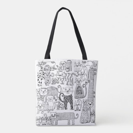 Kunst met witte en zwarte tinten tote bag (Achterkant)