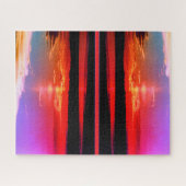 Kunst met zonsondergangsreflectie legpuzzel (Horizontaal)