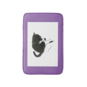 Kunst met zwarte en witte kat badmat (Voorkant Verticaal)