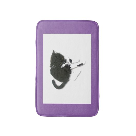 Kunst met zwarte en witte kat badmat (Voorkant Verticaal)